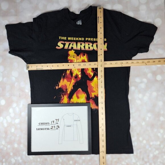 XO Marvel x The Weeknd Starboy Black Cotton T-Shirt, Men's Medium - Picture 6 of 8